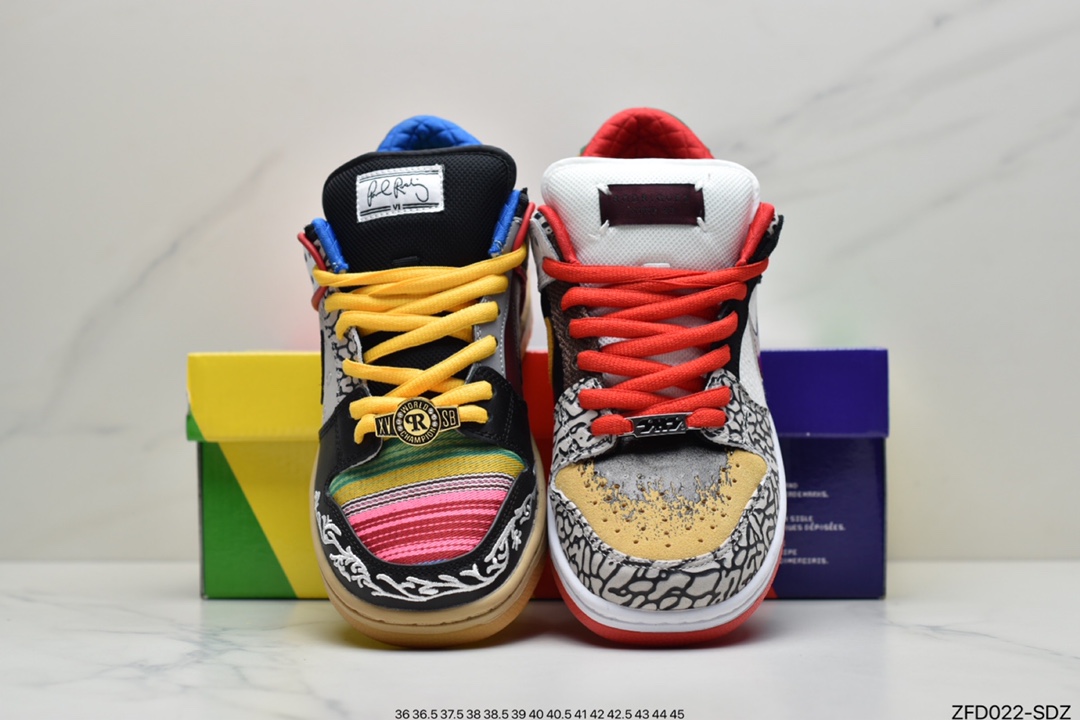 280  耐克Nike SB Low Dunk “What The P-Rod” 融合彩色拼接鸳鸯运动板鞋CZ2239-600