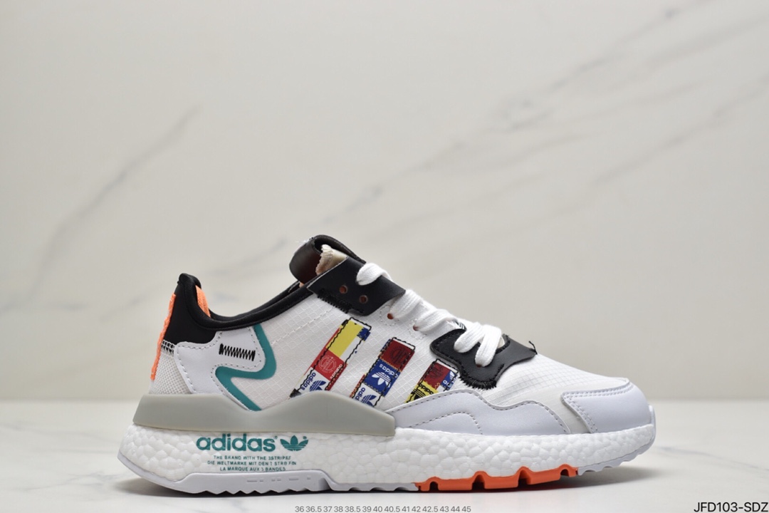 170 阿迪达斯Adidas Nite Jogger 2019 Boost 碳黑三叶草FW6145