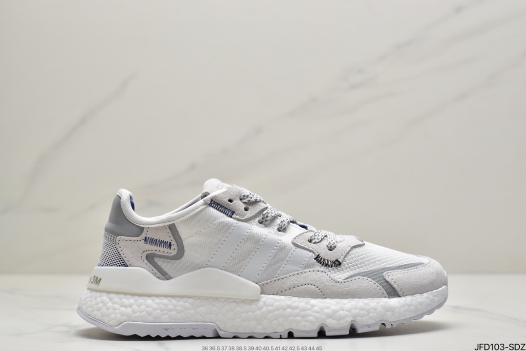 170 阿迪达斯Adidas Nite Jogger 2019 Boost 碳黑三叶草FW6145