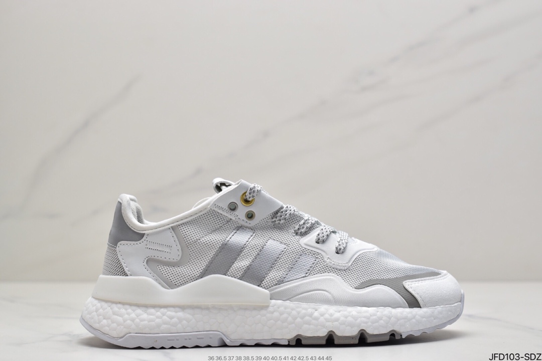 170 阿迪达斯Adidas Nite Jogger 2019 Boost 碳黑三叶草FW6145