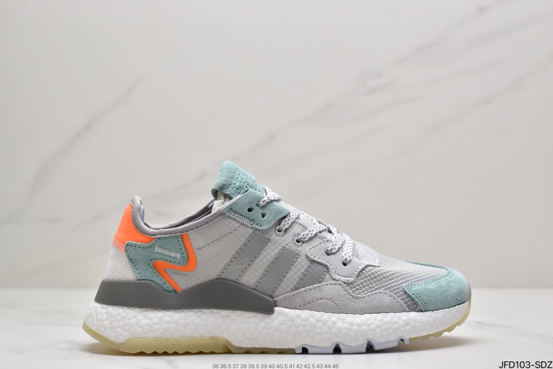 170 阿迪达斯Adidas Nite Jogger 2019 Boost 碳黑三叶草FW6145
