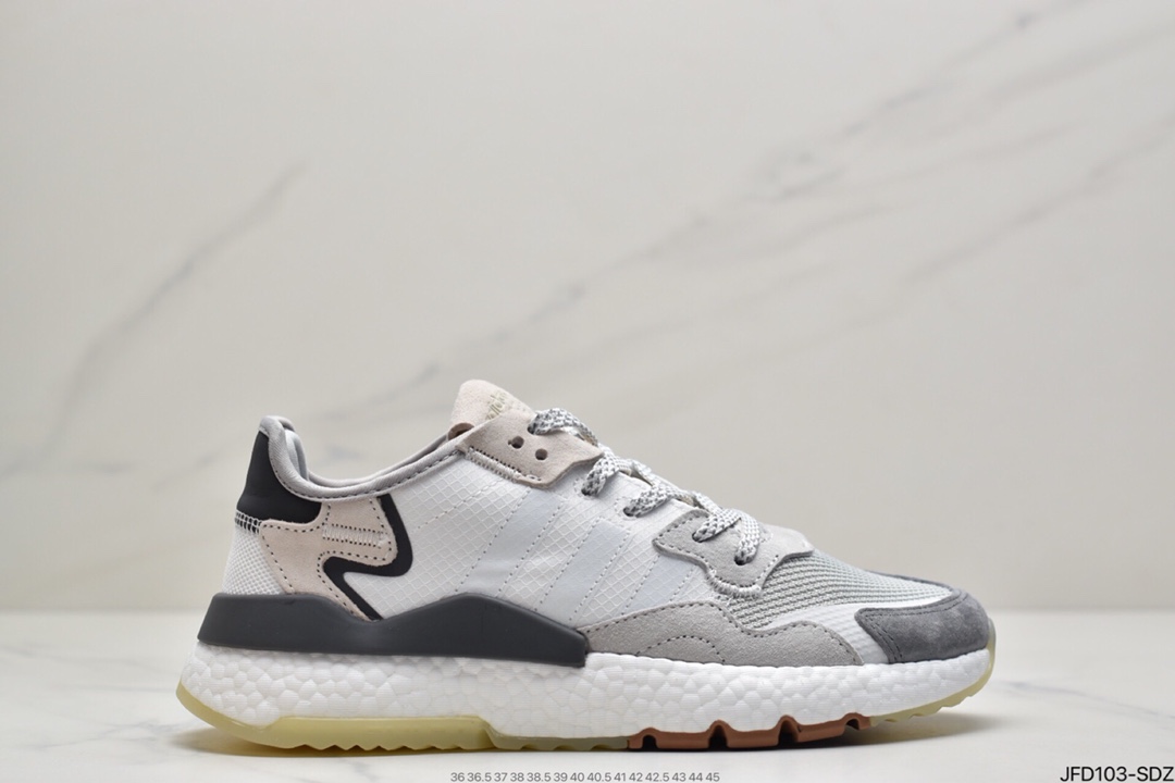 170 阿迪达斯Adidas Nite Jogger 2019 Boost 碳黑三叶草FW6145
