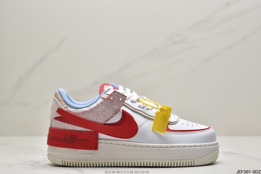 160 耐克Nike WMNS Air Force 1 Shadow 马卡龙空军一号轻量增高低帮百搭板鞋CI0919-100