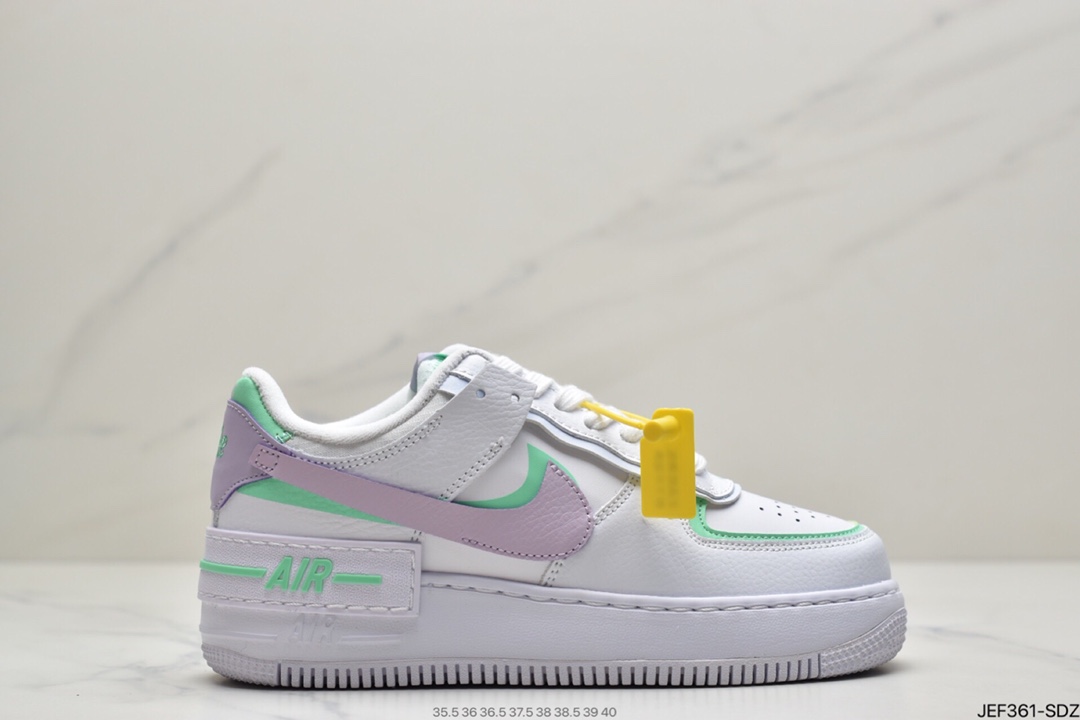 160 耐克Nike WMNS Air Force 1 Shadow 马卡龙空军一号轻量增高低帮百搭板鞋CI0919-100