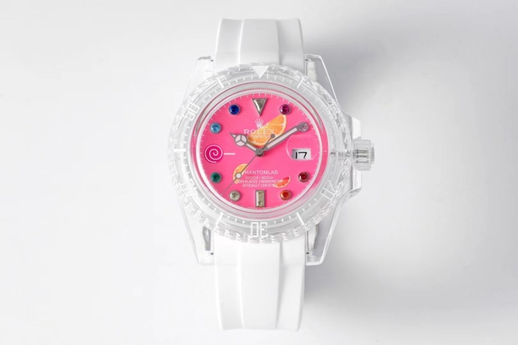 KZ Phantom Lab Rolex Transparent Water Ghost Watch with White Rubber Strap