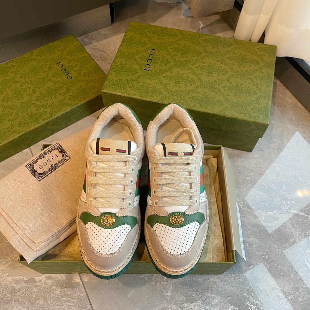 GUCCI 低筒 髒髒鞋 牛皮 拼色