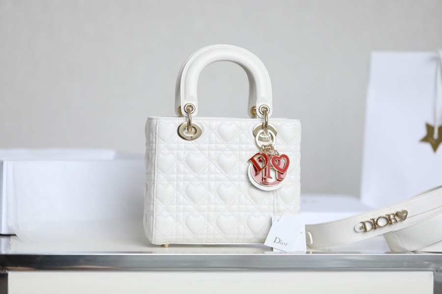 Dior Lady Bags Handbags White Sheepskin