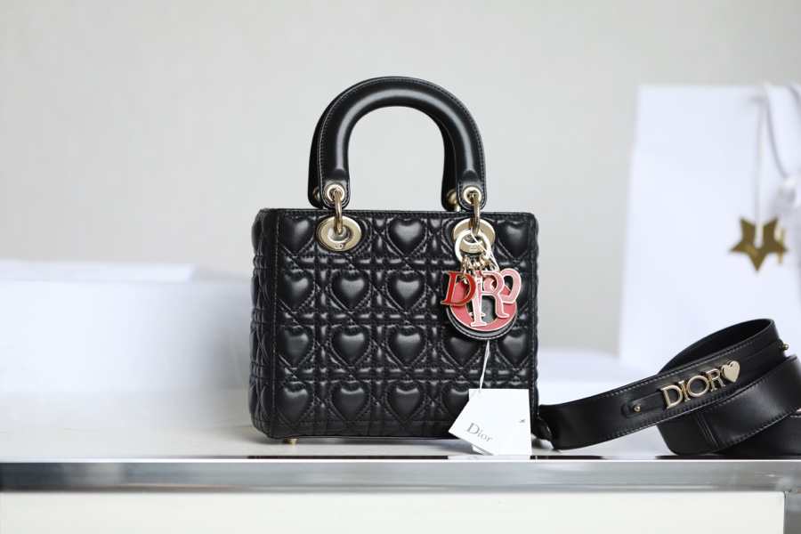 Dior Lady Bags Handbags Black Sheepskin