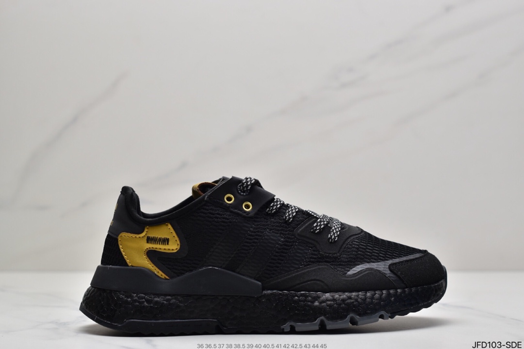 170 阿迪达斯Adidas Nite Jogger 2019 Boost 碳黑三叶草 FW6145