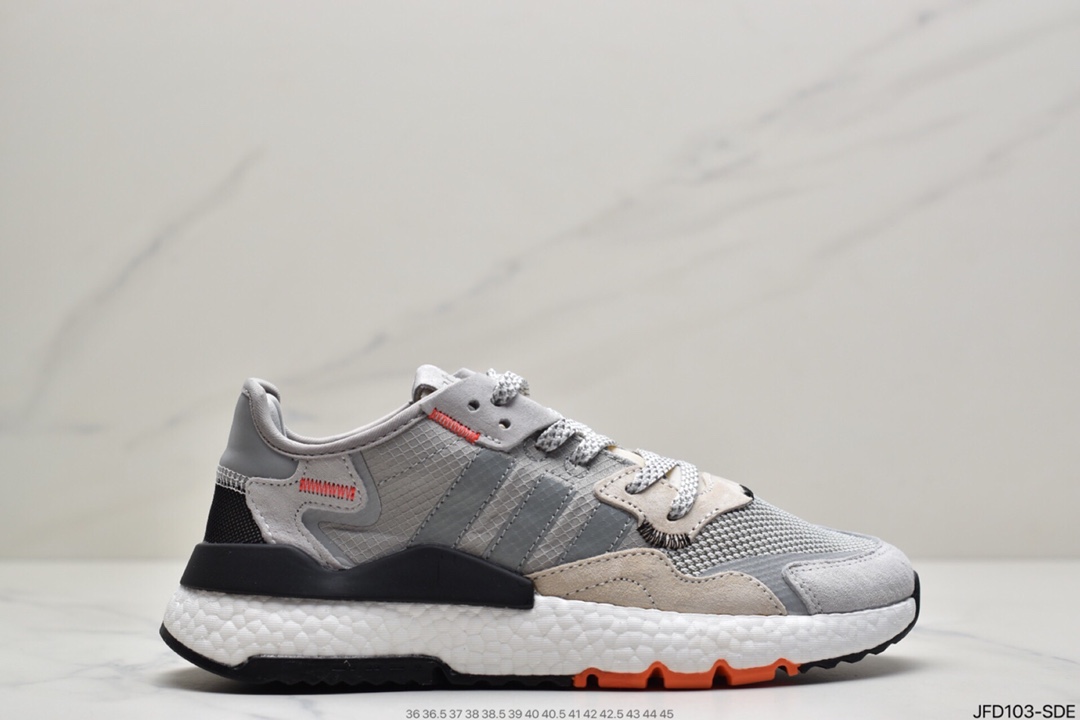 170 阿迪达斯Adidas Nite Jogger 2019 Boost 碳黑三叶草 FW6145