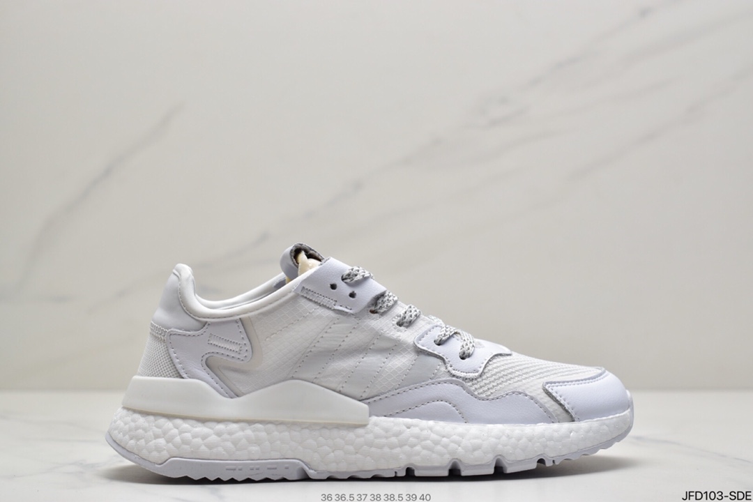 170 阿迪达斯Adidas Nite Jogger 2019 Boost 碳黑三叶草 FW6145
