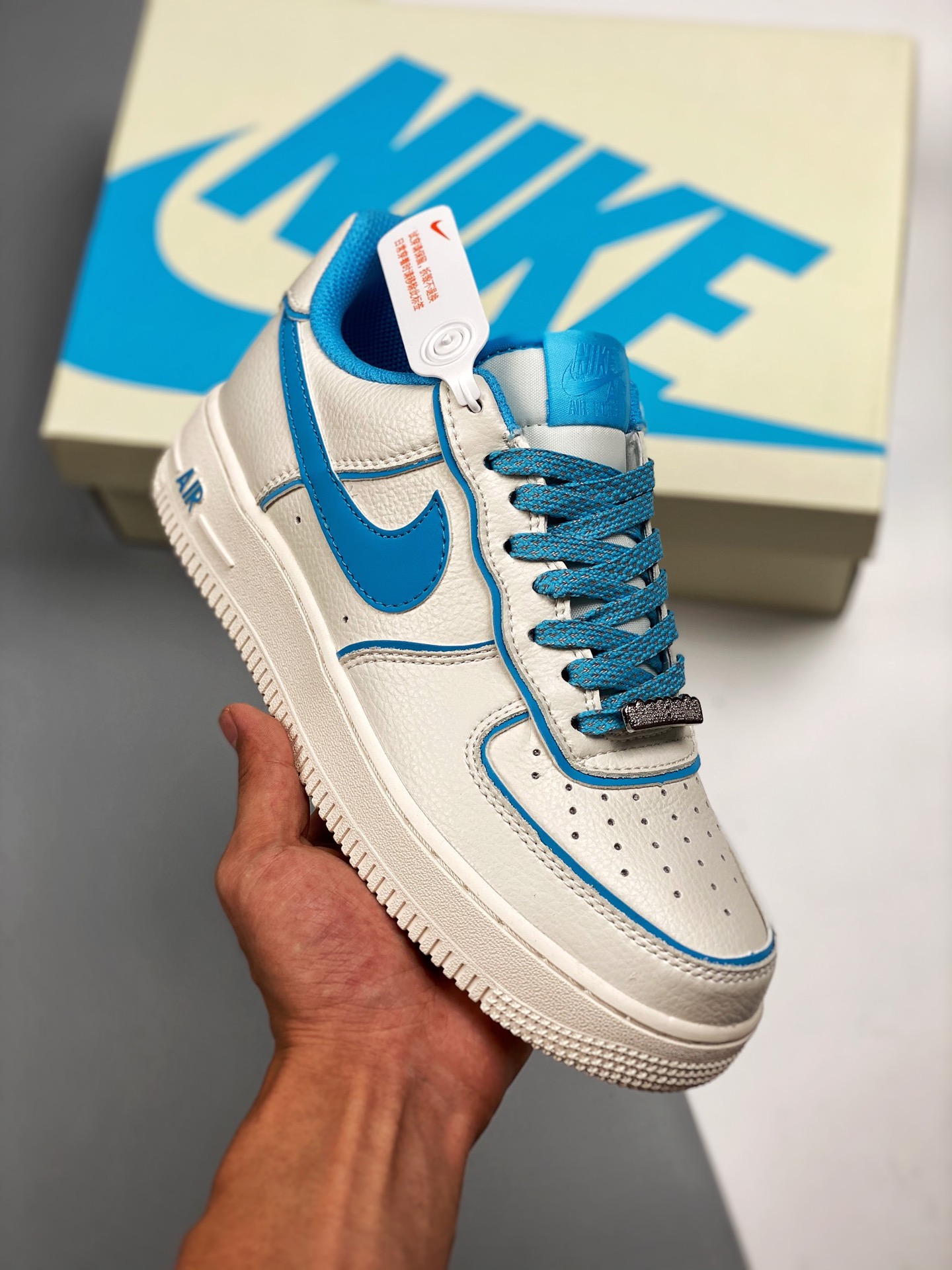 Air Force 1 Low off-white-blue, original last and paper pattern, authentic Air Force shape, focused on foreign trade ch…