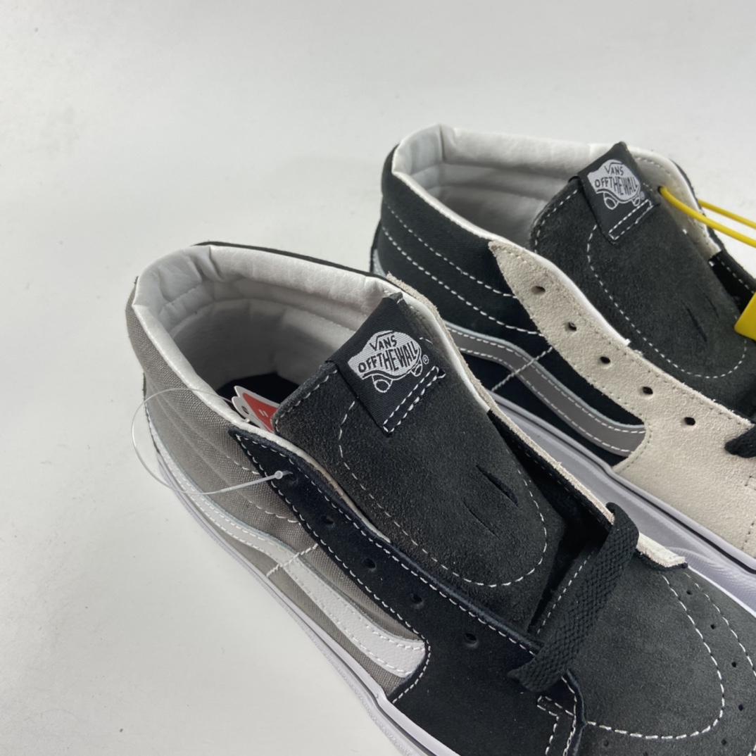 P160  VANS Sk8-Mid 中帮黑灰侧边条纹休闲运动板鞋 VN0A4U3B2Y6