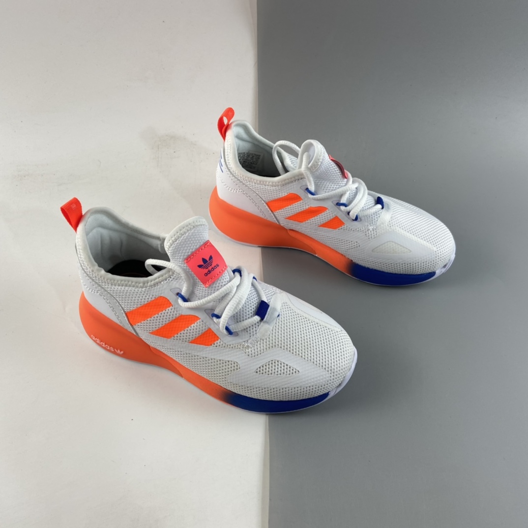 P120  Ad ZX 2K Boost 网纱针织呼吸面套脚休闲运动慢跑鞋 童鞋 FX9531