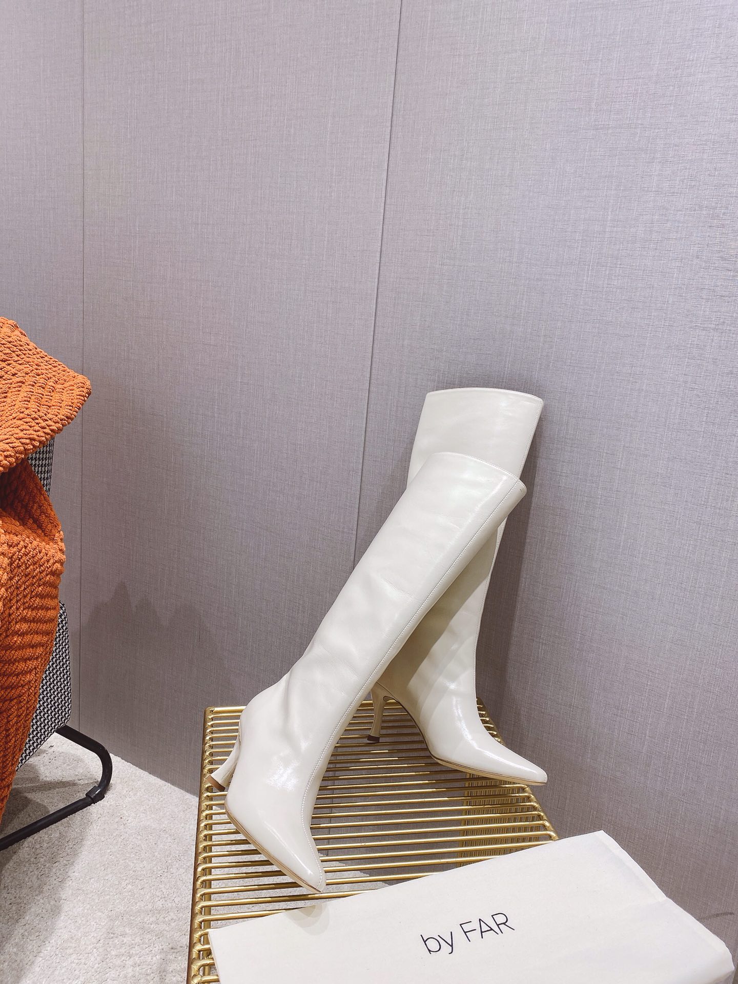 出厂价 🆕By Far 2025秋冬上新 气质款 全皮版 小猫跟 新款长靴 1:1 正品购入 小方头 更