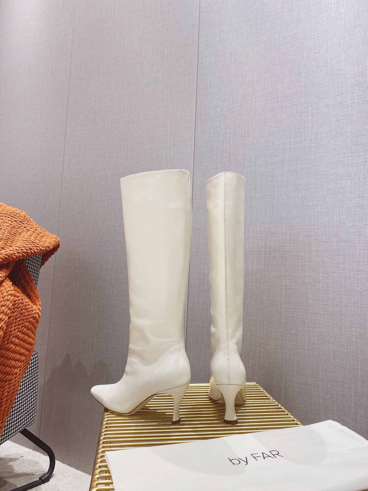 出厂价 🆕By Far 2025秋冬上新 气质款 全皮版 小猫跟 新款长靴 1:1 正品购入 小方头 更