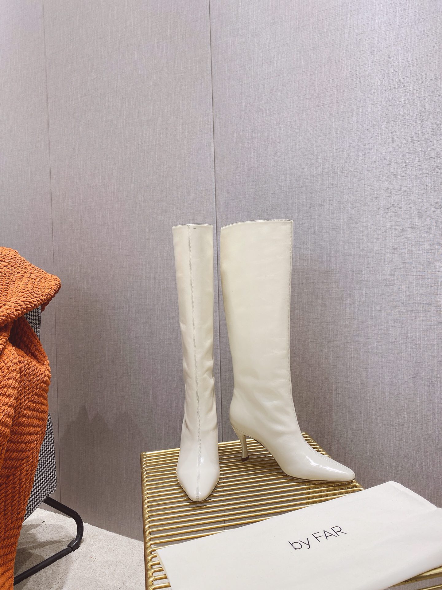出厂价 🆕By Far 2025秋冬上新 气质款 全皮版 小猫跟 新款长靴 1:1 正品购入 小方头 更