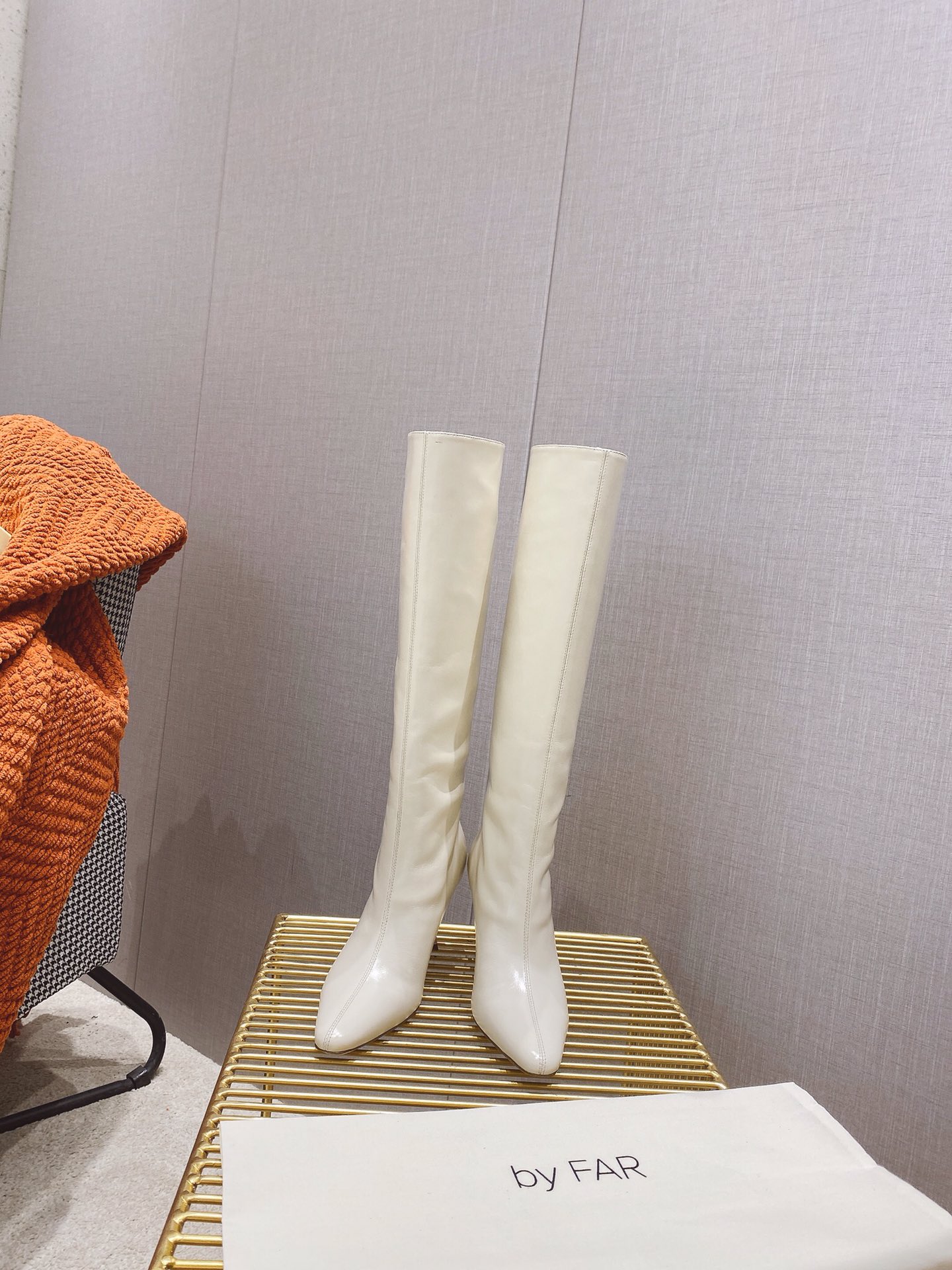 出厂价 🆕By Far 2025秋冬上新 气质款 全皮版 小猫跟 新款长靴 1:1 正品购入 小方头 更