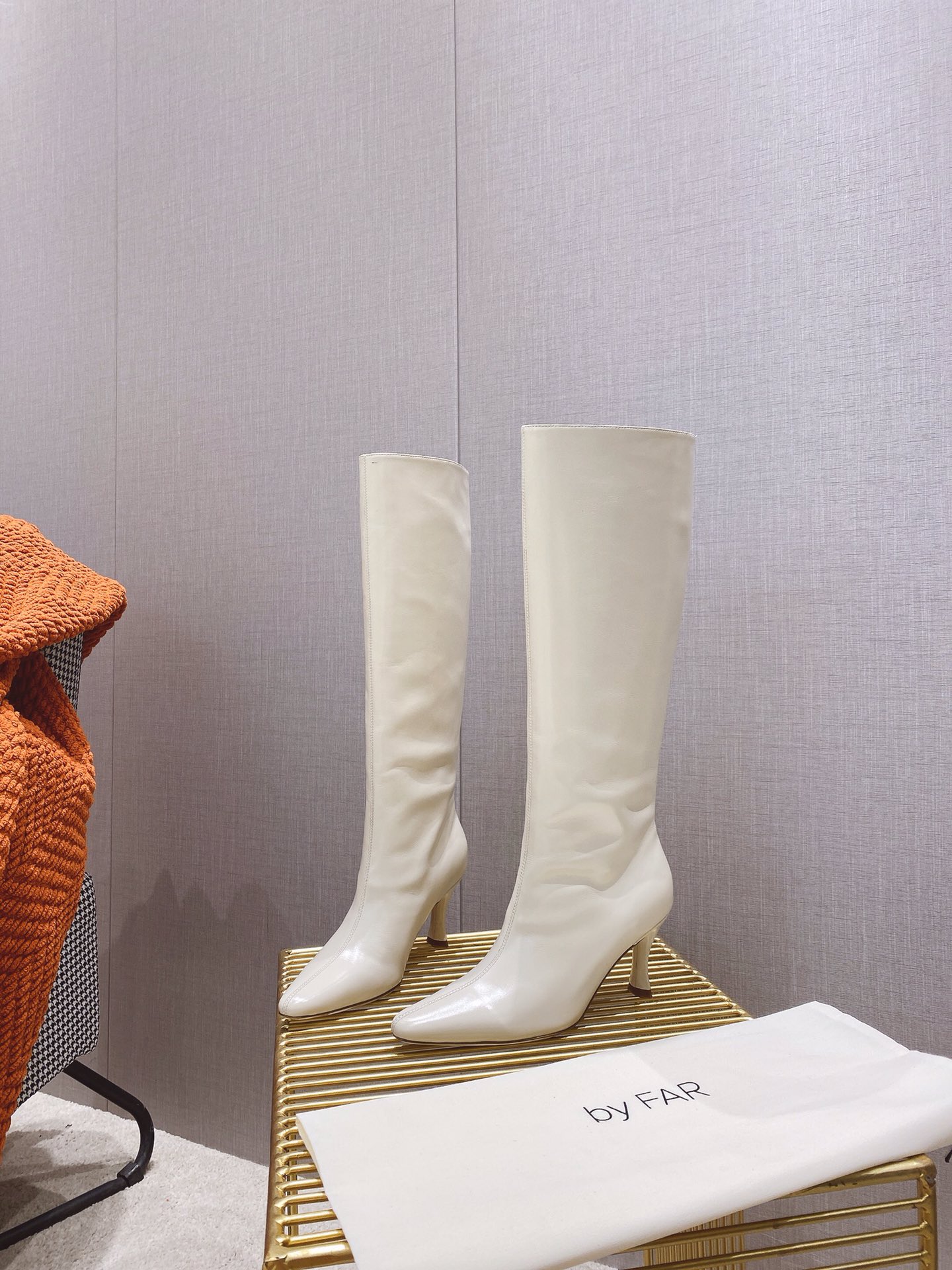 出厂价 🆕By Far 2025秋冬上新 气质款 全皮版 小猫跟 新款长靴 1:1 正品购入 小方头 更