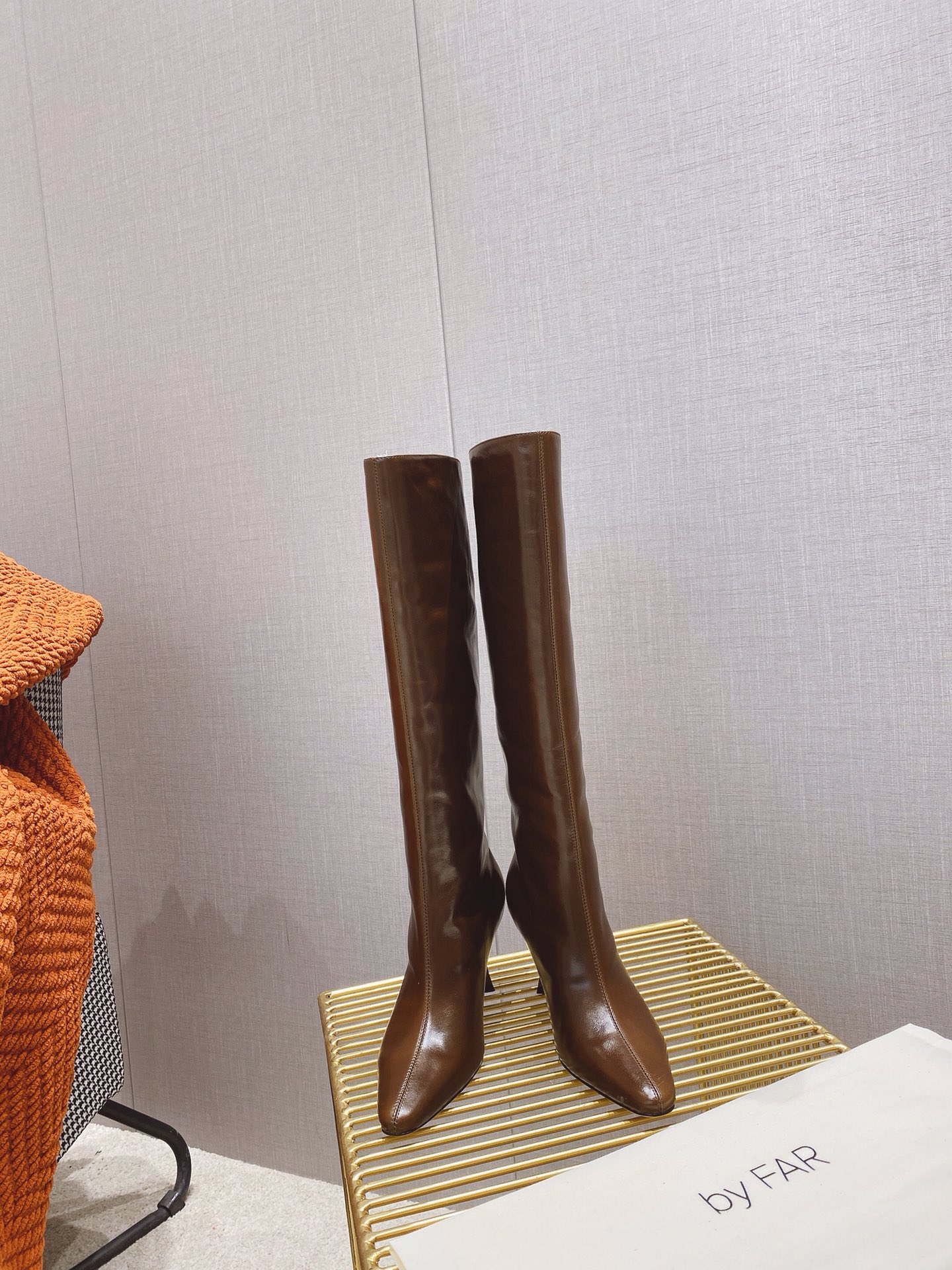 出厂价 🆕By Far 2025秋冬上新 气质款 全皮版 小猫跟 新款长靴 1:1 正品购入 小方头 更