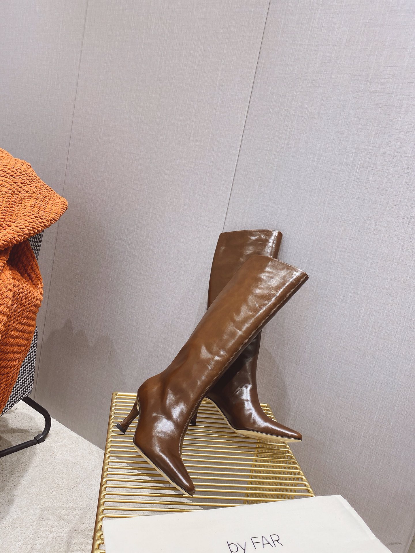 出厂价 🆕By Far 2025秋冬上新 气质款 全皮版 小猫跟 新款长靴 1:1 正品购入 小方头 更