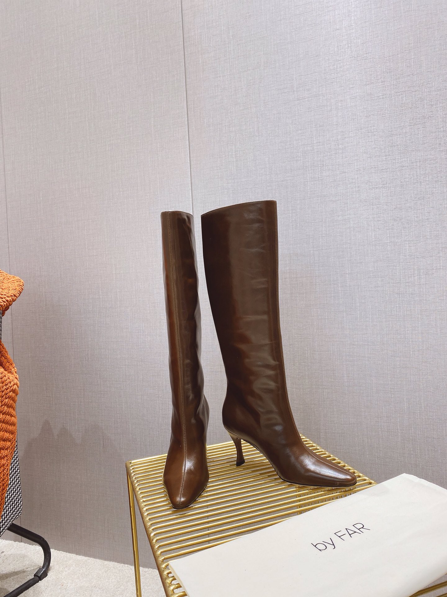 出厂价 🆕By Far 2025秋冬上新 气质款 全皮版 小猫跟 新款长靴 1:1 正品购入 小方头 更