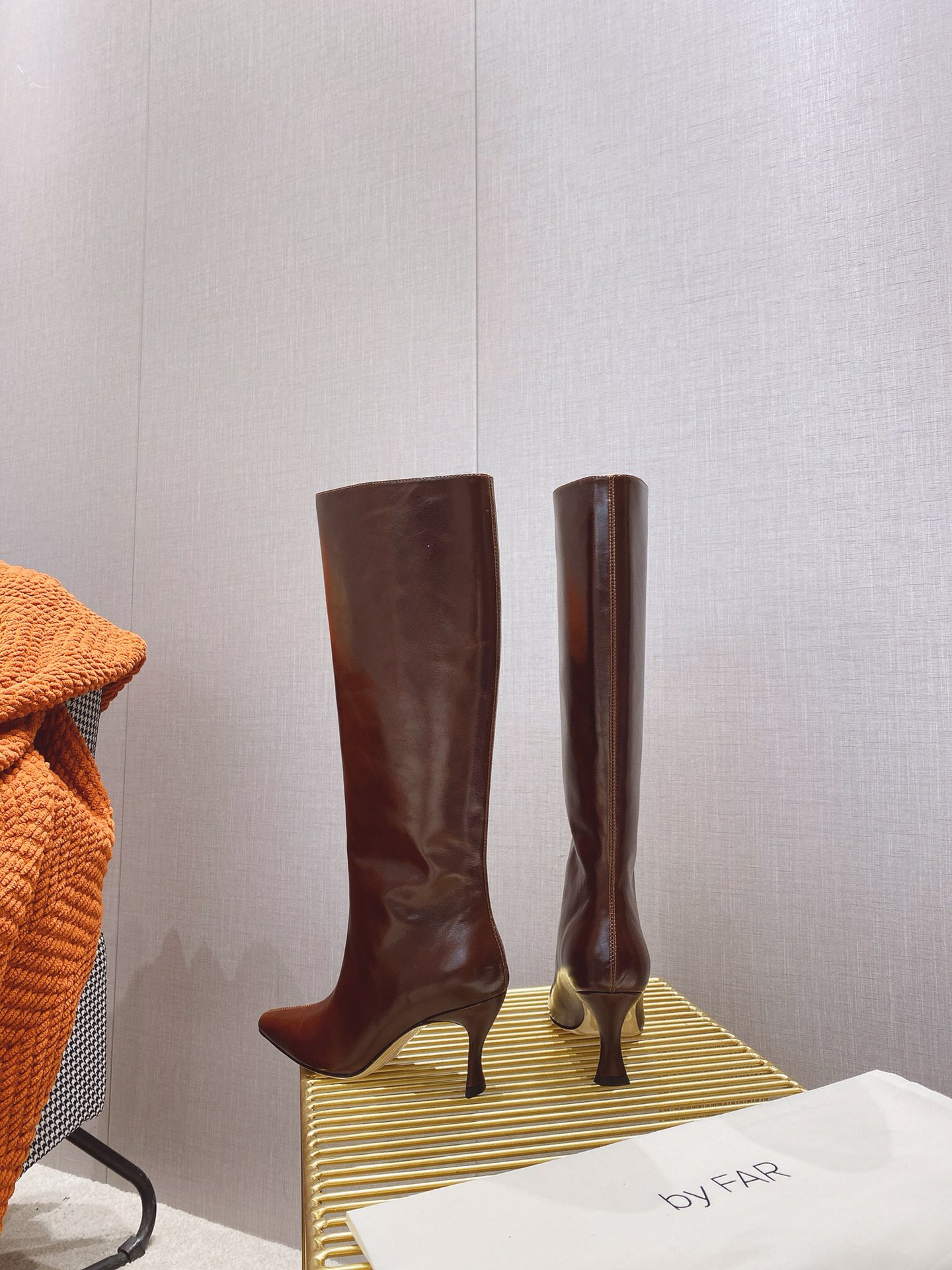 出厂价 🆕By Far 2025秋冬上新 气质款 全皮版 小猫跟 新款长靴 1:1 正品购入 小方头 更