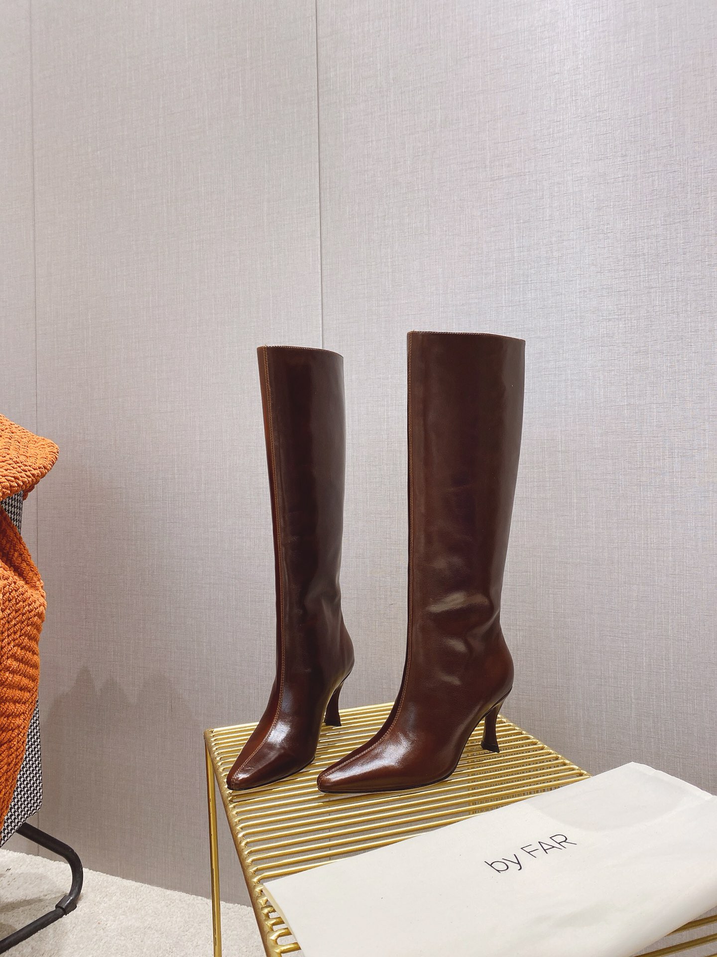 出厂价 🆕By Far 2025秋冬上新 气质款 全皮版 小猫跟 新款长靴 1:1 正品购入 小方头 更
