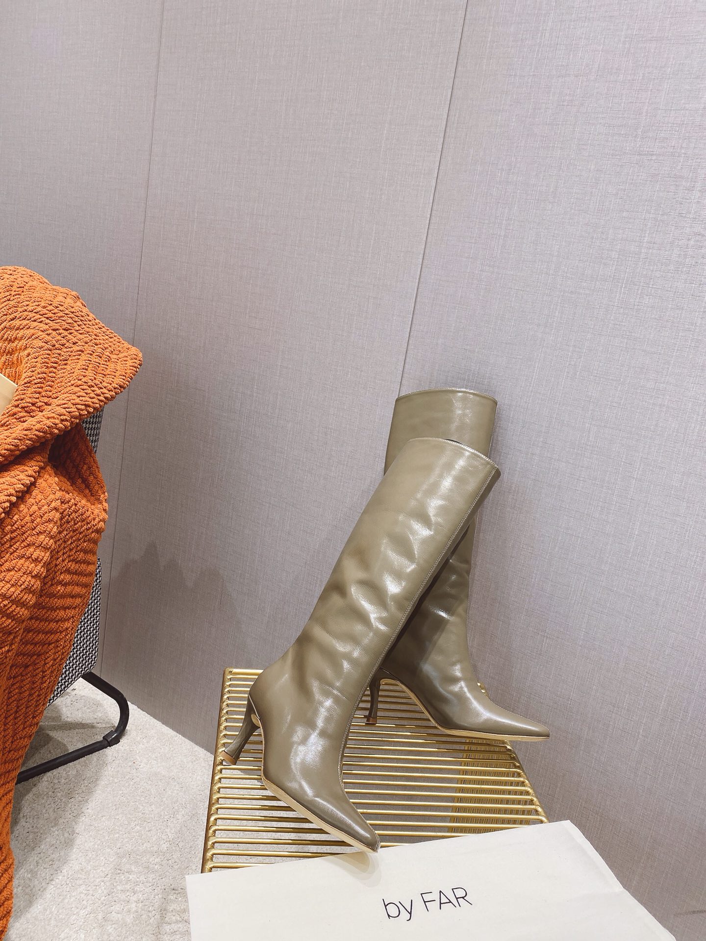 出厂价 🆕By Far 2025秋冬上新 气质款 全皮版 小猫跟 新款长靴 1:1 正品购入 小方头 更