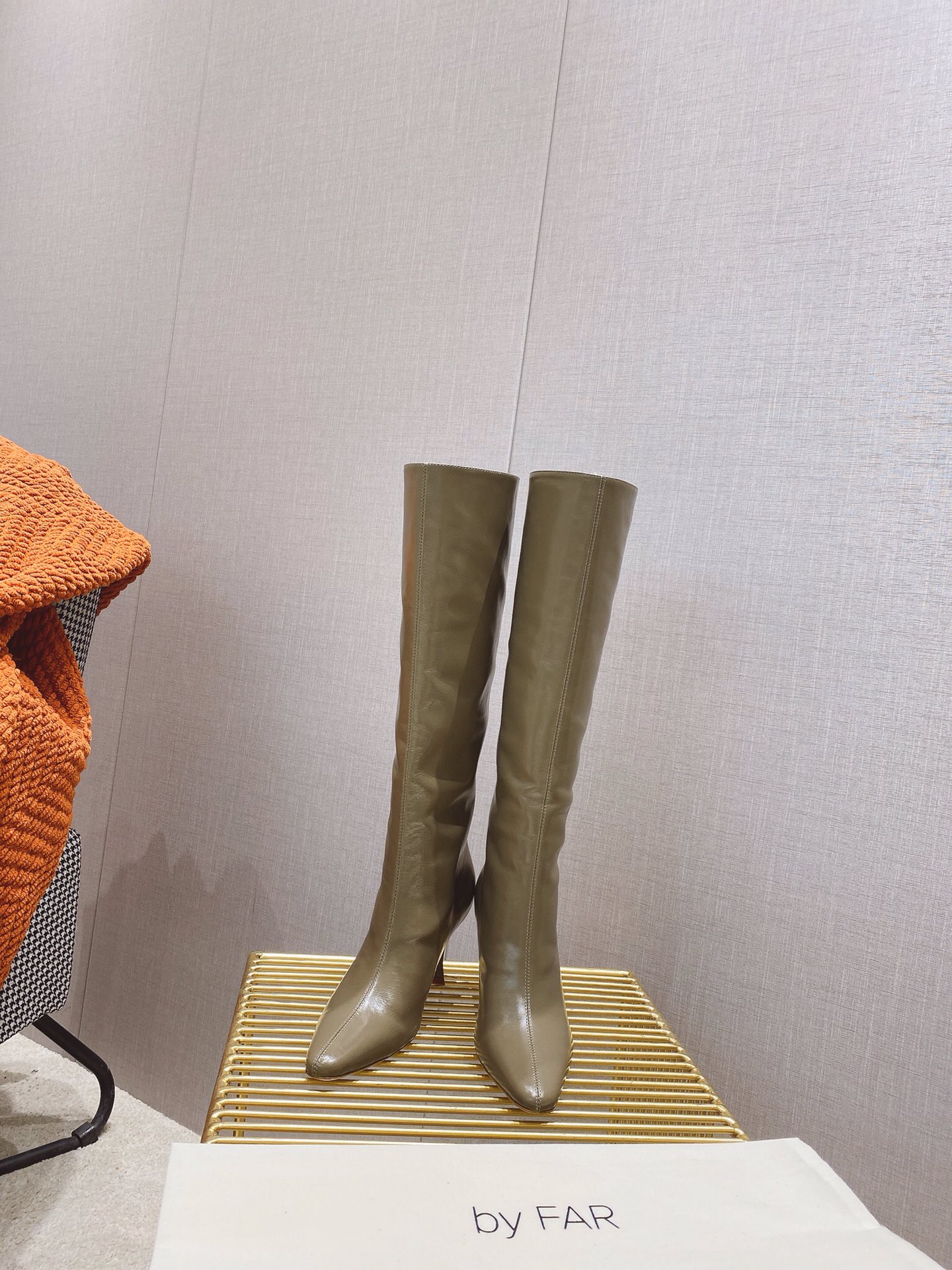 出厂价 🆕By Far 2025秋冬上新 气质款 全皮版 小猫跟 新款长靴 1:1 正品购入 小方头 更