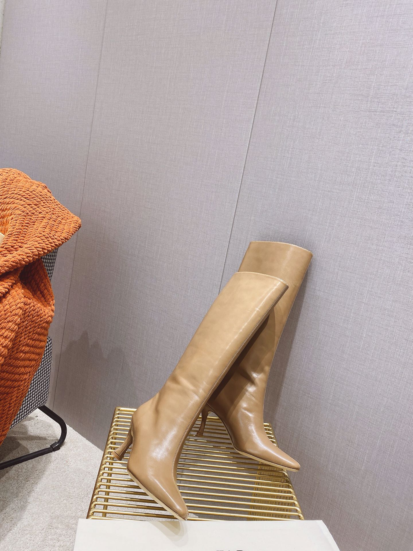 出厂价 🆕By Far 2025秋冬上新 气质款 全皮版 小猫跟 新款长靴 1:1 正品购入 小方头 更