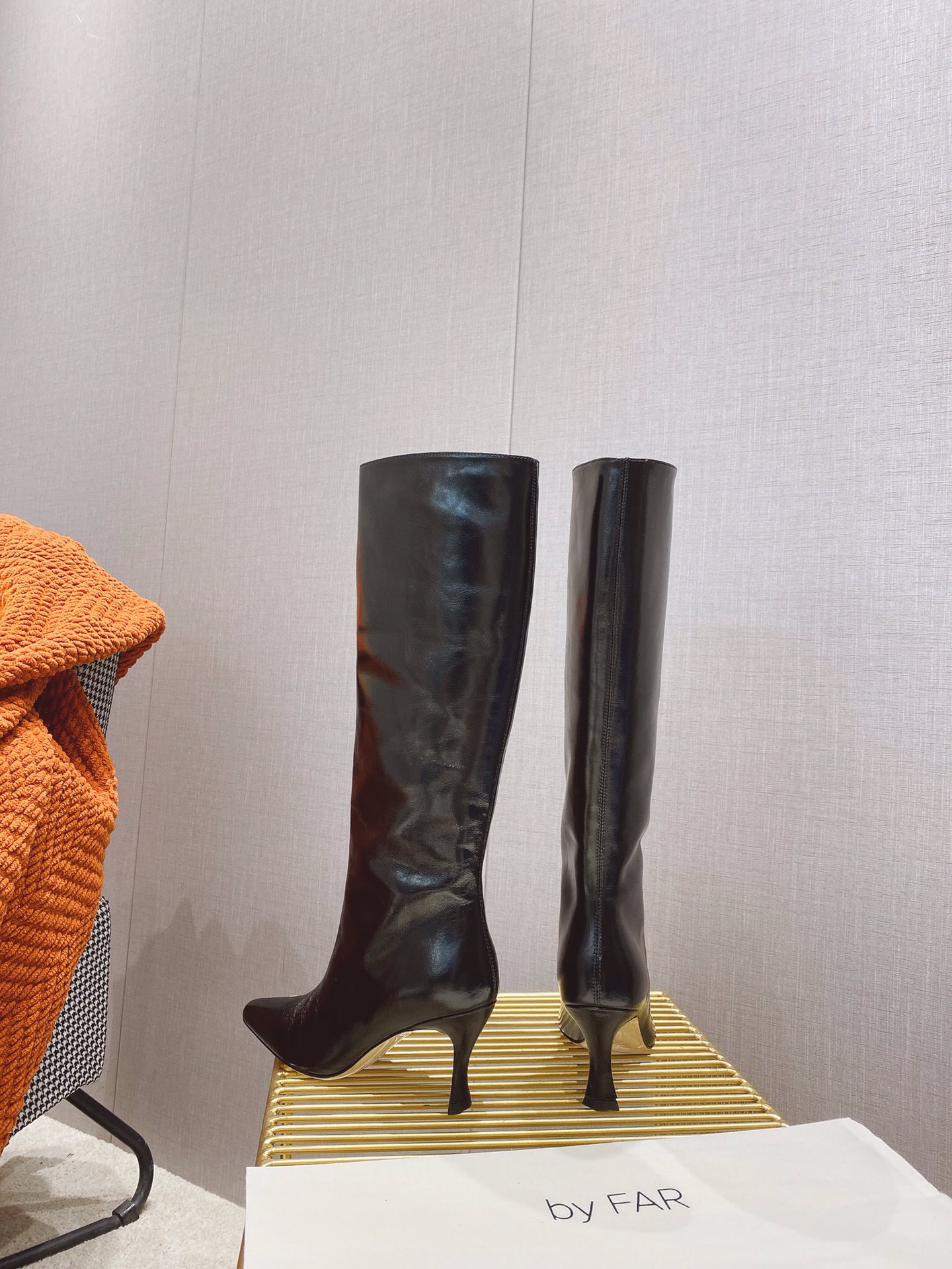出厂价 🆕By Far 2025秋冬上新 气质款 全皮版 小猫跟 新款长靴 1:1 正品购入 小方头 更