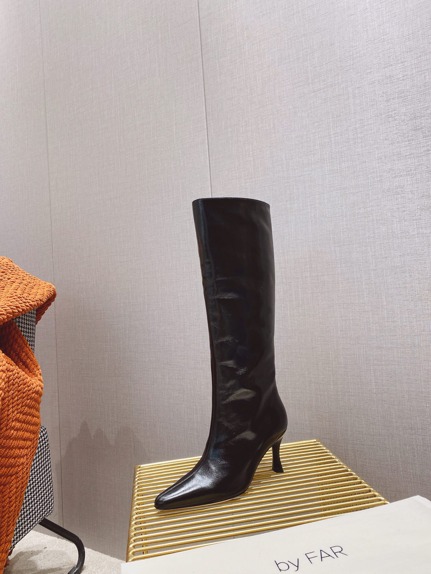 出厂价 🆕By Far 2025秋冬上新 气质款 全皮版 小猫跟 新款长靴 1:1 正品购入 小方头 更