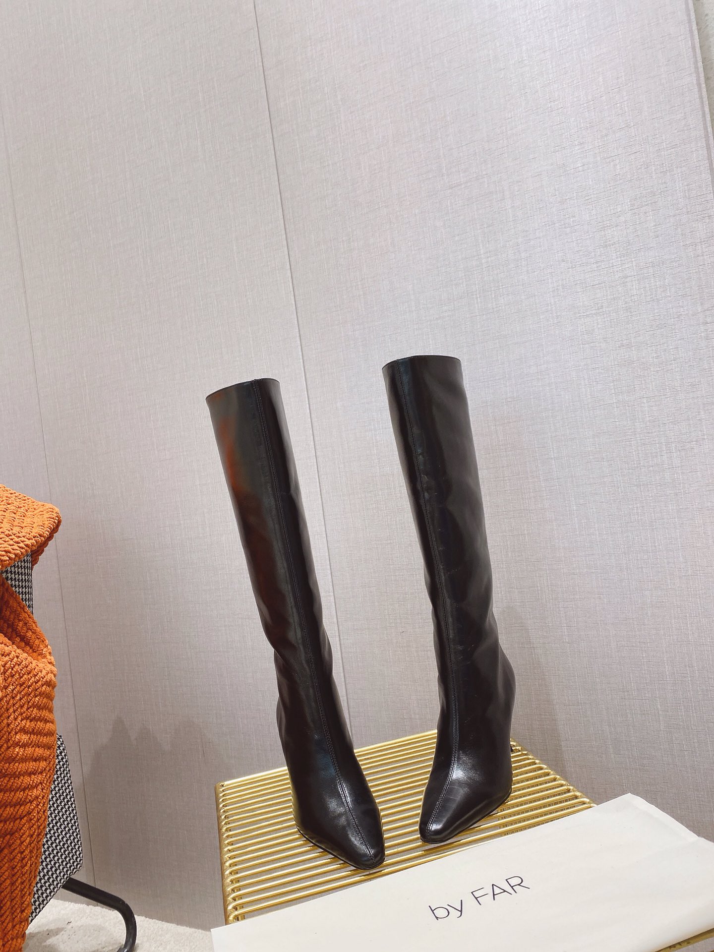 出厂价 🆕By Far 2025秋冬上新 气质款 全皮版 小猫跟 新款长靴 1:1 正品购入 小方头 更