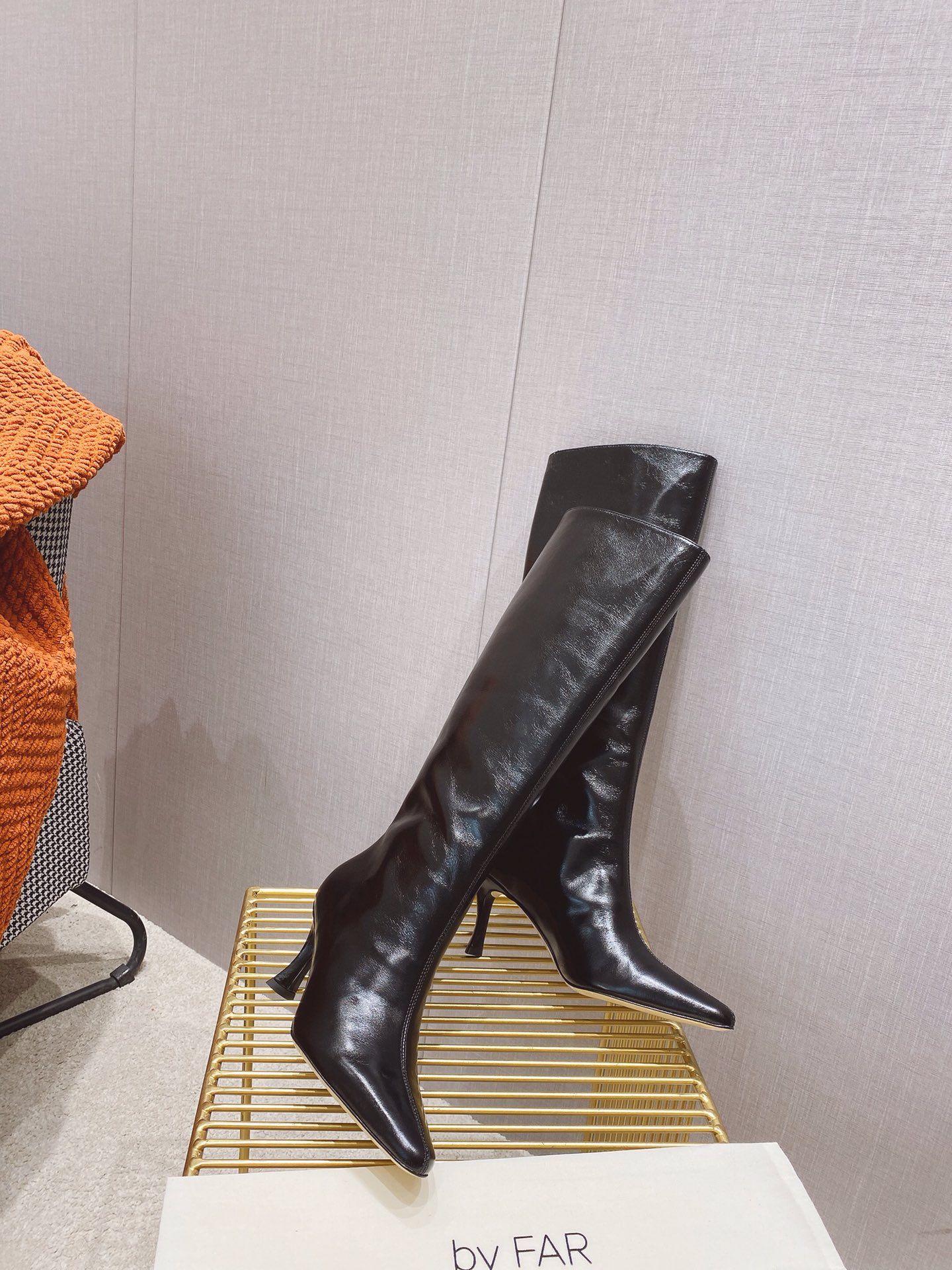出厂价 🆕By Far 2025秋冬上新 气质款 全皮版 小猫跟 新款长靴 1:1 正品购入 小方头 更