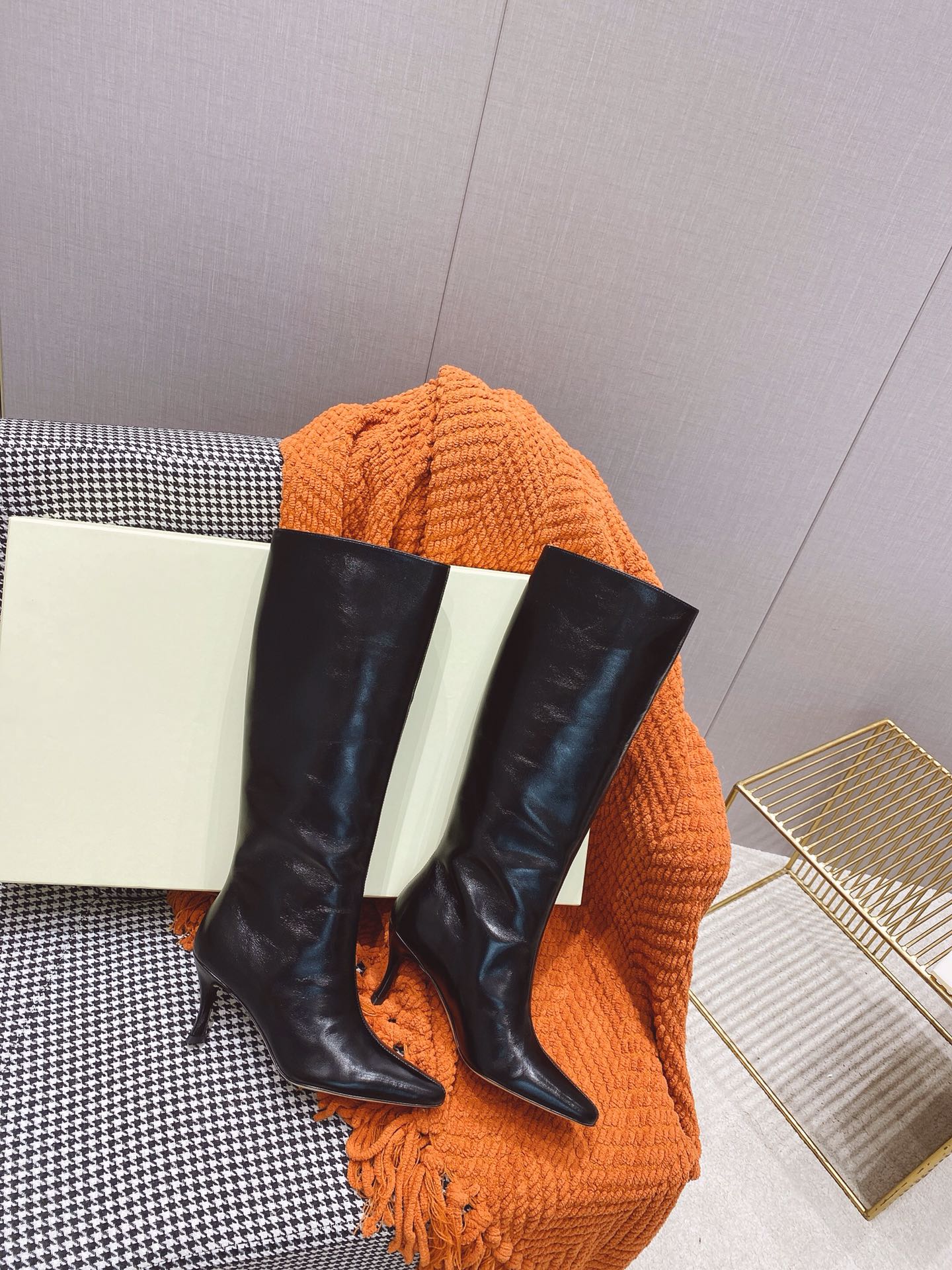 出厂价 🆕By Far 2025秋冬上新 气质款 全皮版 小猫跟 新款长靴 1:1 正品购入 小方头 更