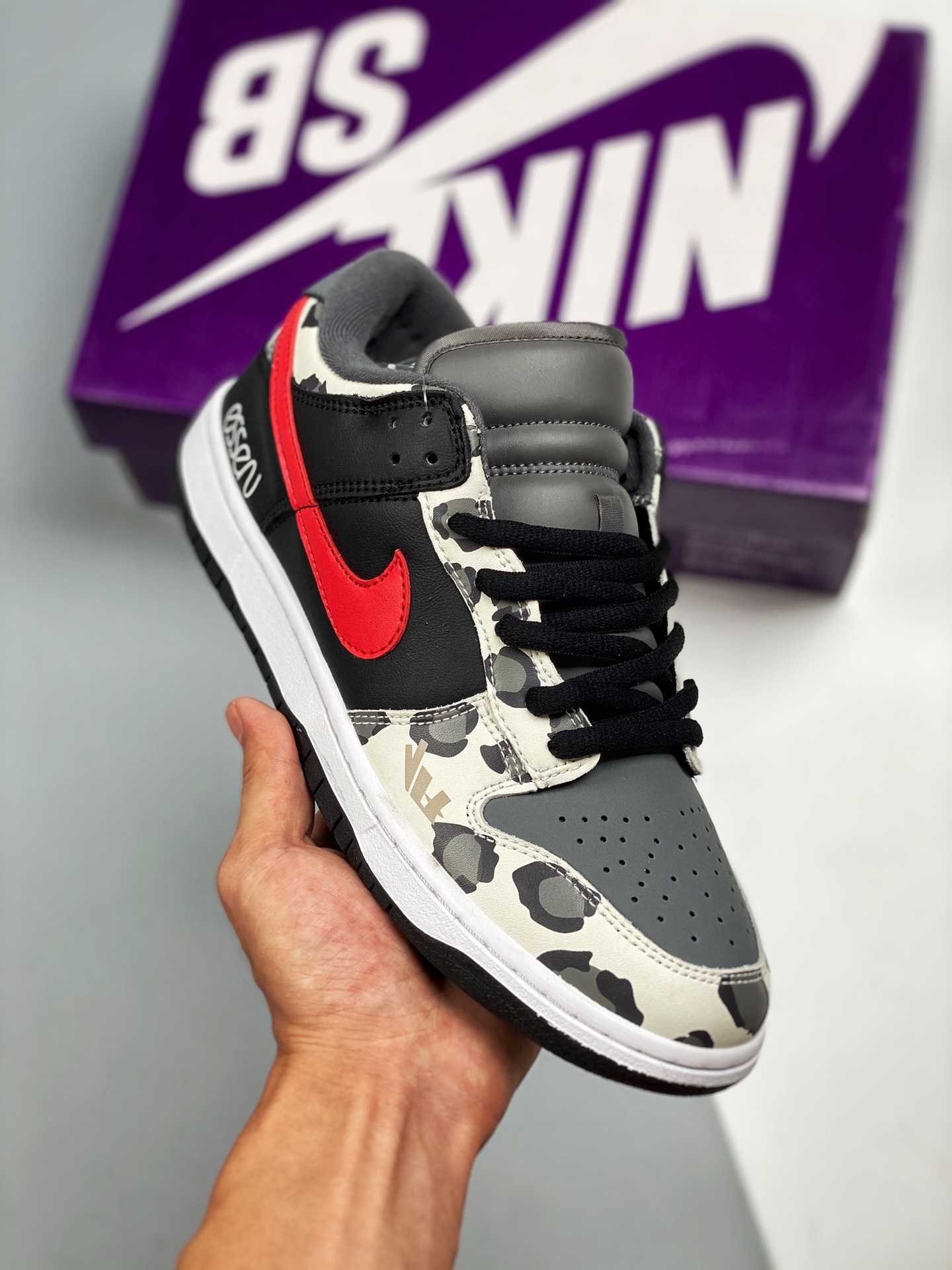 Apoyo para tienda 2 NK Dunk LOW camuflaje, lunares, material de capa superior original, estilo exclusivo procesado por …