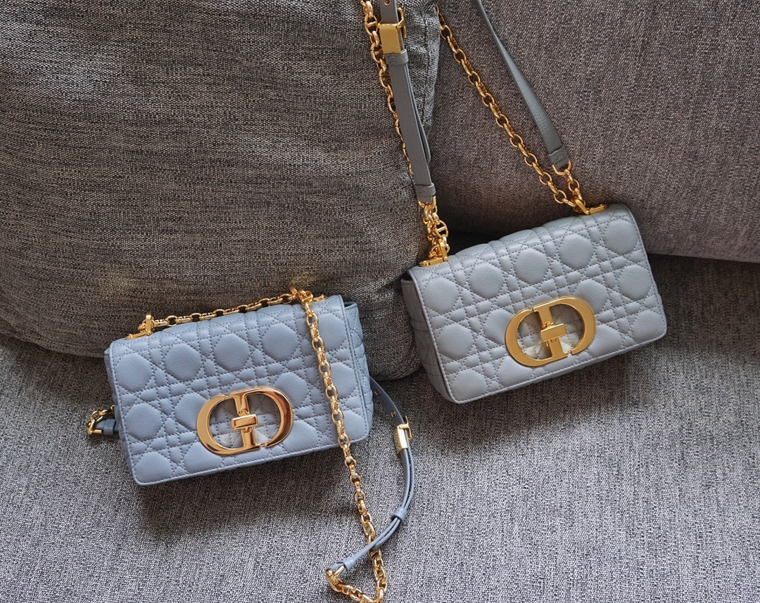 Dior Caro Bags Handbags Blue Grey