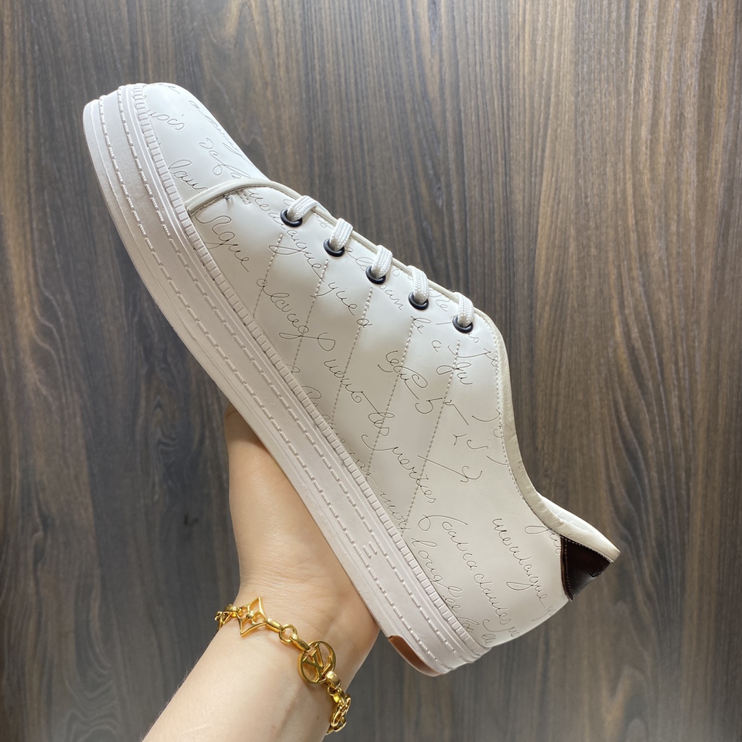 💋 💍 BERLUT*布鲁提 新品🆕 男士休闲运动鞋板鞋系列 鞋面采用进口皮胚车线几何菱形图案 全鞋身都