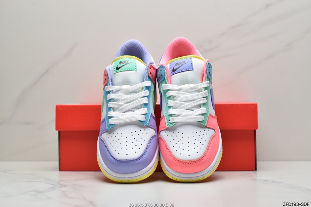 280 耐克NK Dunk SB  Low 白紫粉绿蓝色 鸳鸯 彩色拼接DD1872-100