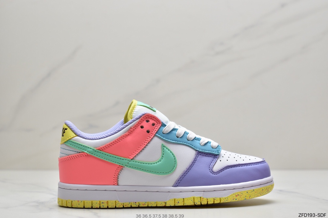 280 耐克NK Dunk SB  Low 白紫粉绿蓝色 鸳鸯 彩色拼接DD1872-100