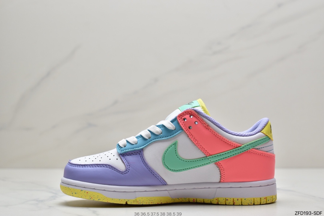 280 耐克NK Dunk SB  Low 白紫粉绿蓝色 鸳鸯 彩色拼接DD1872-100