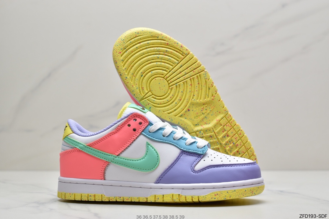 280 耐克NK Dunk SB  Low 白紫粉绿蓝色 鸳鸯 彩色拼接DD1872-100