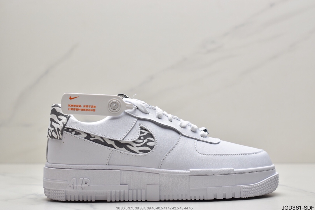 180 耐克/NIKE 耐克空军低帮板鞋  白豹纹 小清新解构风运动板鞋 DH9632-101