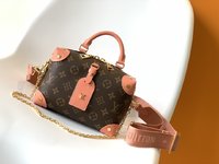 Louis Vuitton LV Petite Malle Bags Handbags Black Embroidery Monogram Canvas Chains M45531