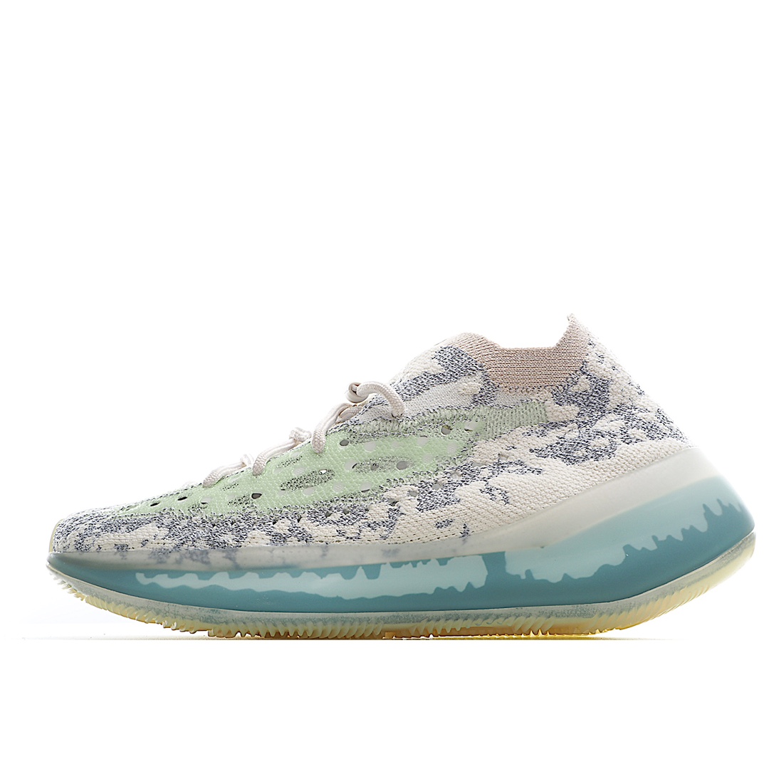 J5  Ad Yeezy 380 “Alien Blue”GW0304 侃爷联名限定 椰子 K0 蓝外星人满天星 3M反光跑鞋原厂巴斯夫boost大底 爆米花梅花压印颗粒清晰 原鞋脚感无差 辰元原厂纱线飞织原面德国进口机台成型