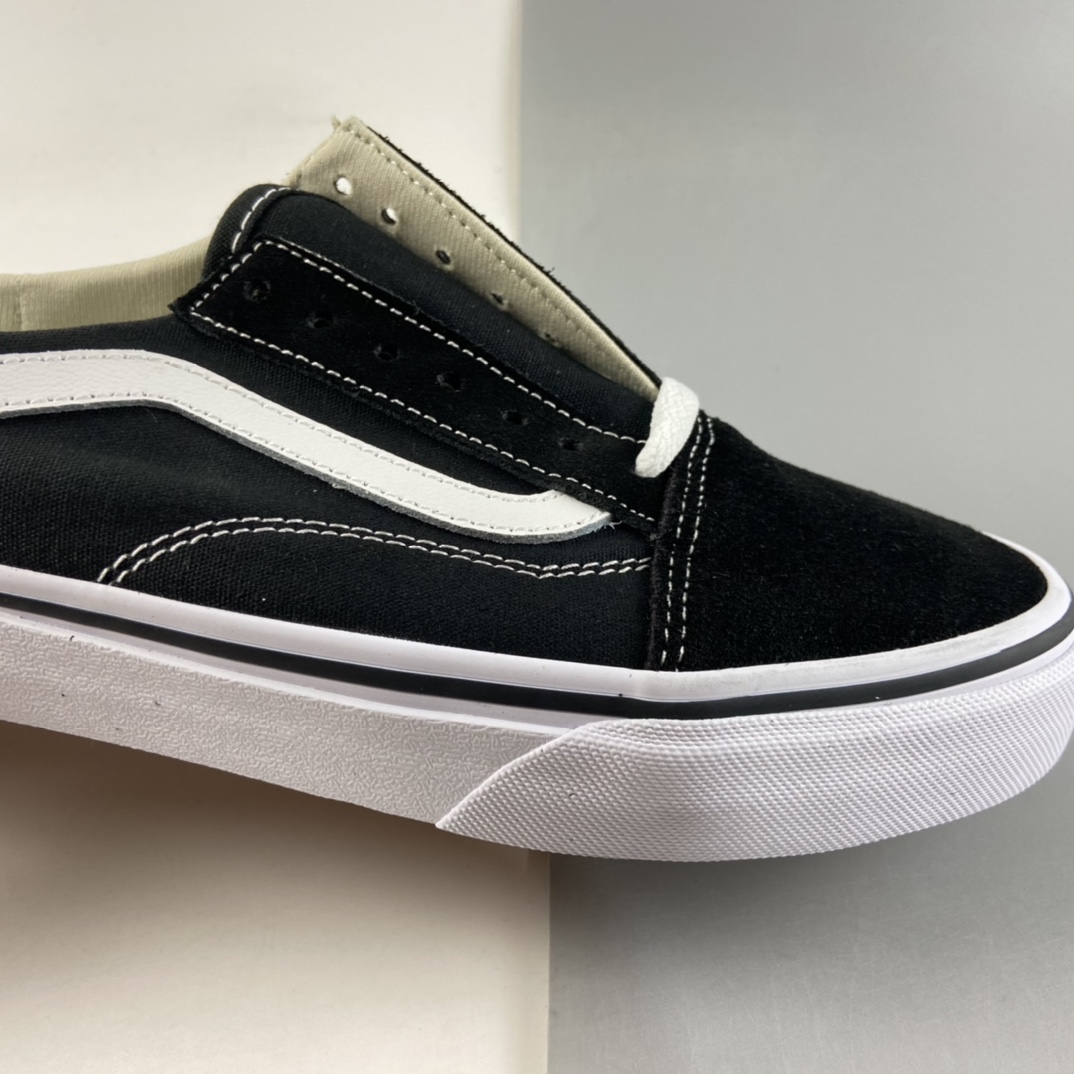 P140  Vans Old Skool 黑白低帮经典半拖一脚蹬 VN0A3MUS6BT