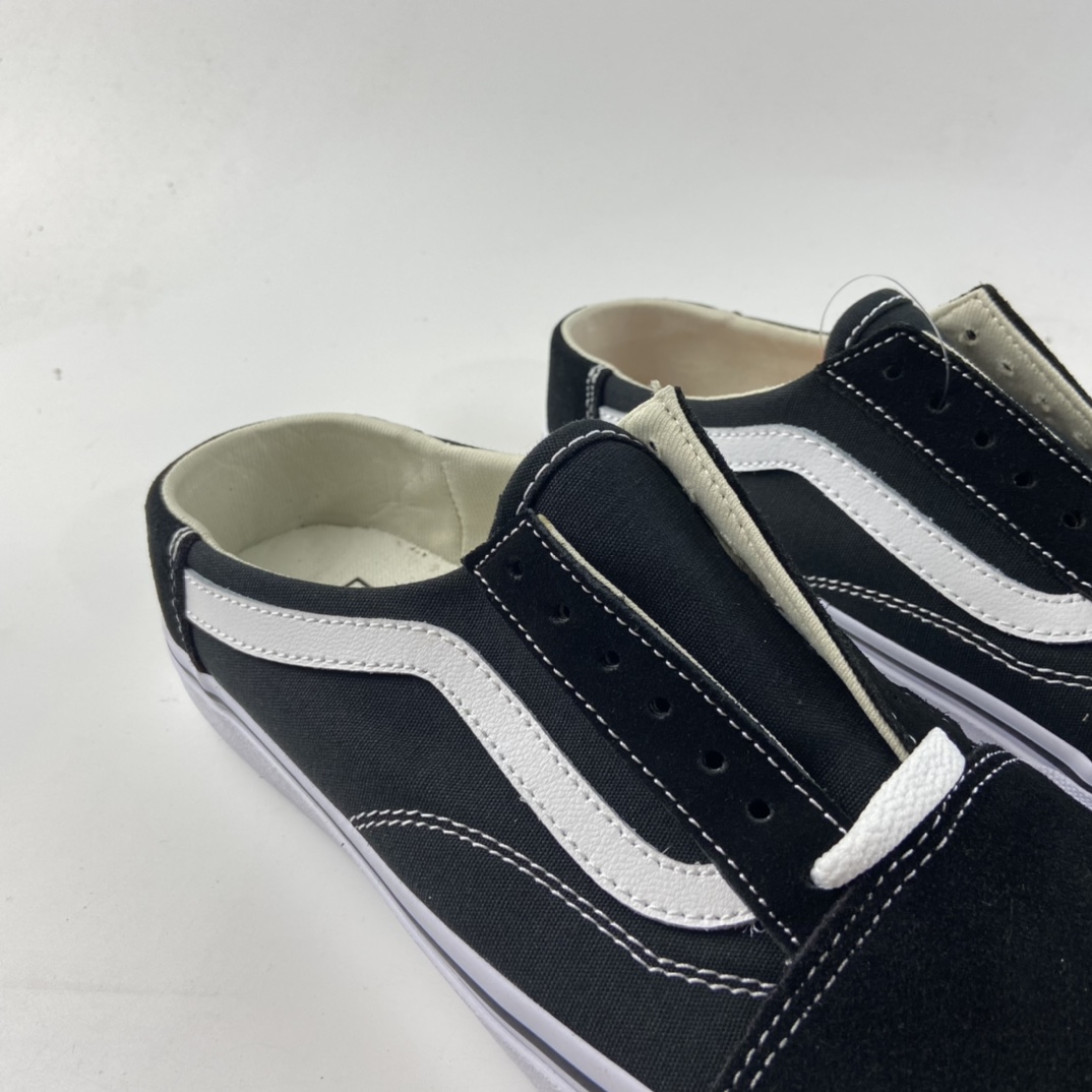 P140  Vans Old Skool 黑白低帮经典半拖一脚蹬 VN0A3MUS6BT