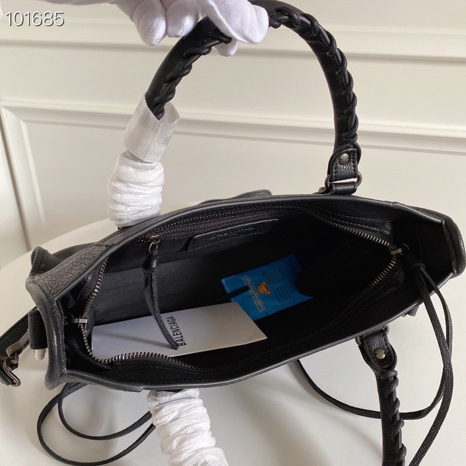 Balenciaga Le City Small Black Leather Handbag, 30cm, with Shoulder Strap 6 i1628143443 4037 5