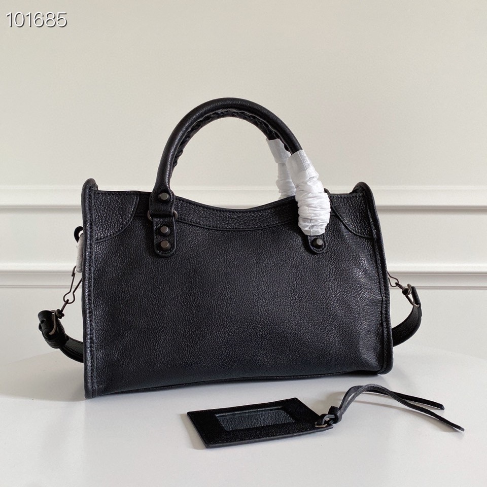 Balenciaga Le City Small Black Leather Handbag, 30cm, with Shoulder Strap 3 i1628143443 7439 2